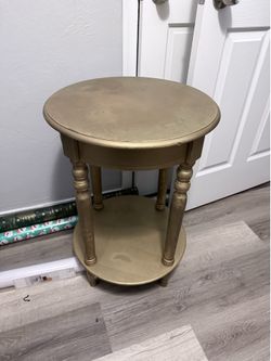 Gold solid wood end table