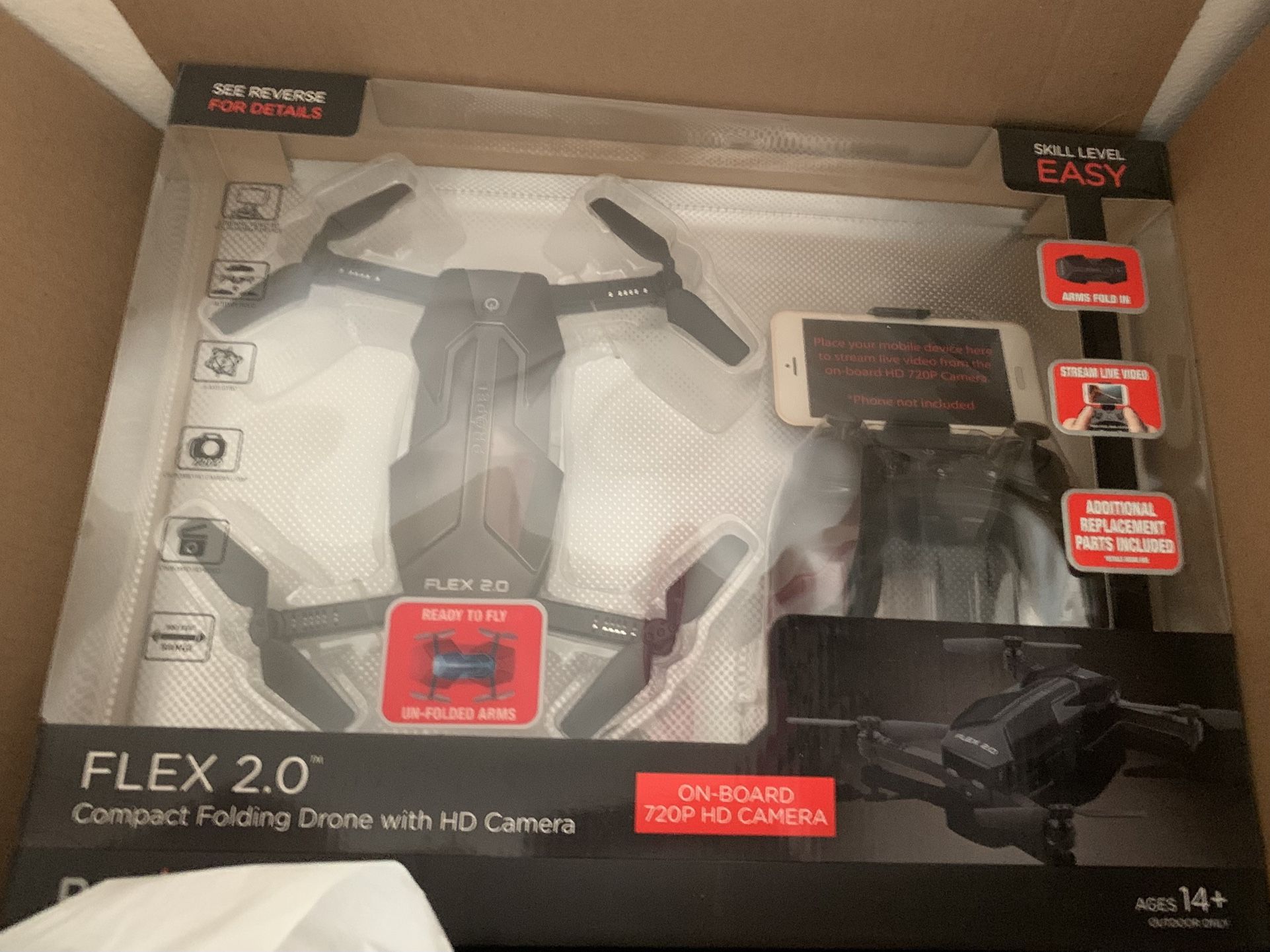 Flex 2.0 Compact Folding Drone with HD Camera