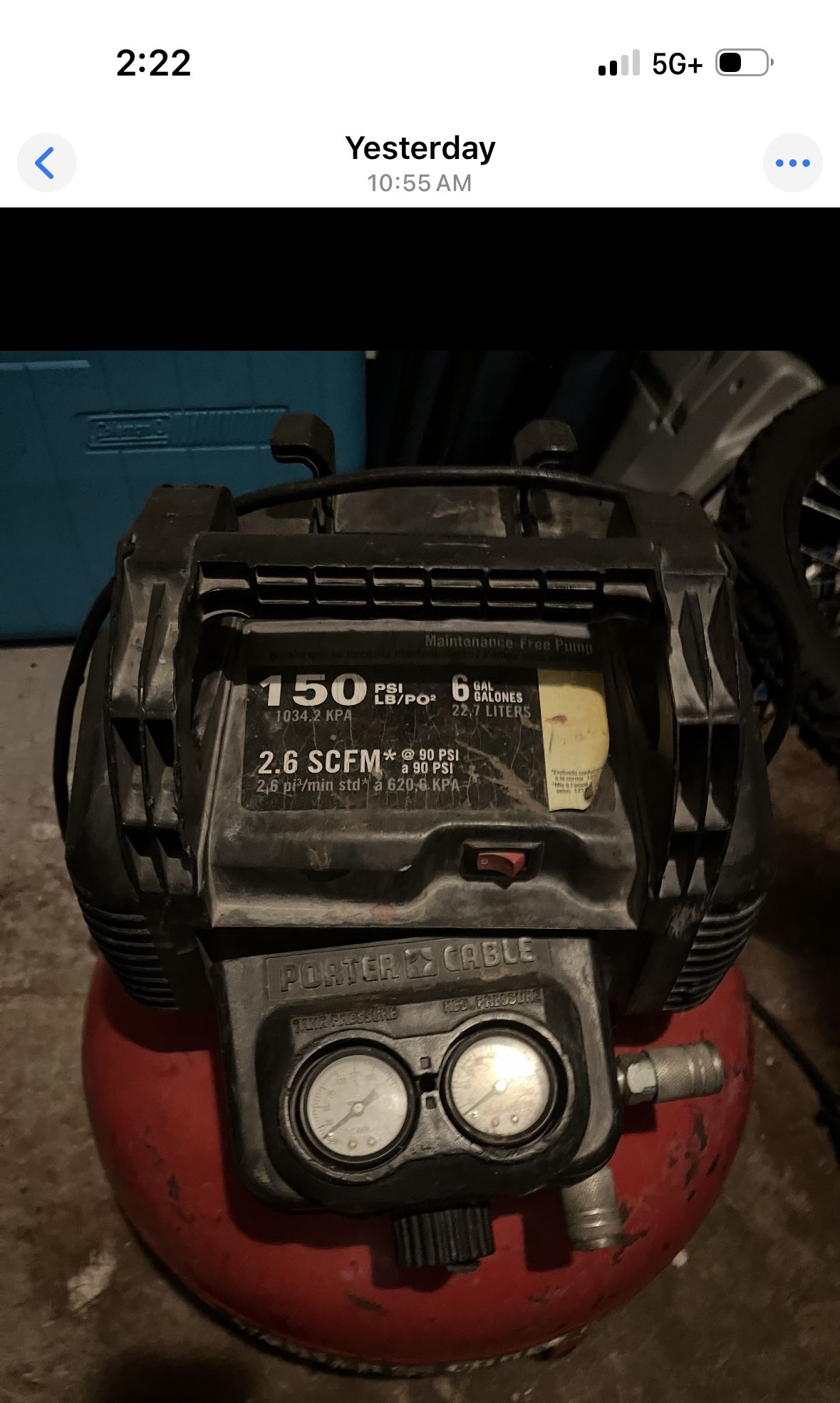 6 Gal. 150 PSI Portable Electric Air Compressor K by Porter-Cable > (11) Live