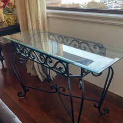 Wrought Iron Table W Glass Top