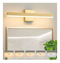 Gold LED Bathroom Vanity Light – 23.6” Dimmable