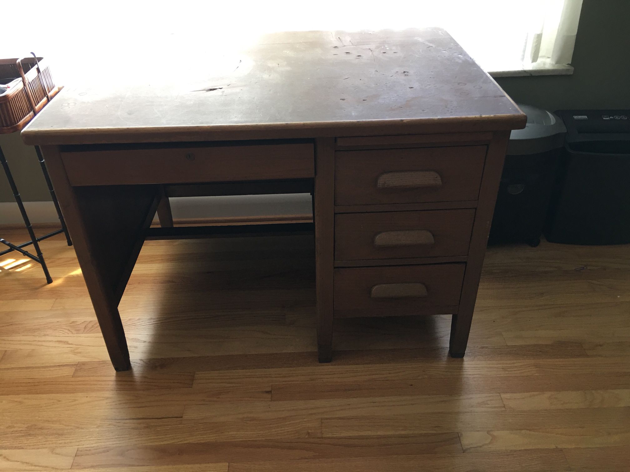 Solid  Oak Wood Desk
