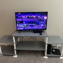 Grey and White TV Stand 