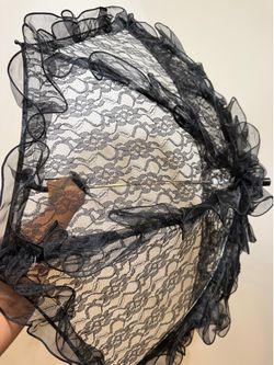 Photo shoot prop umbrella with sheer ballet style cover up jacket