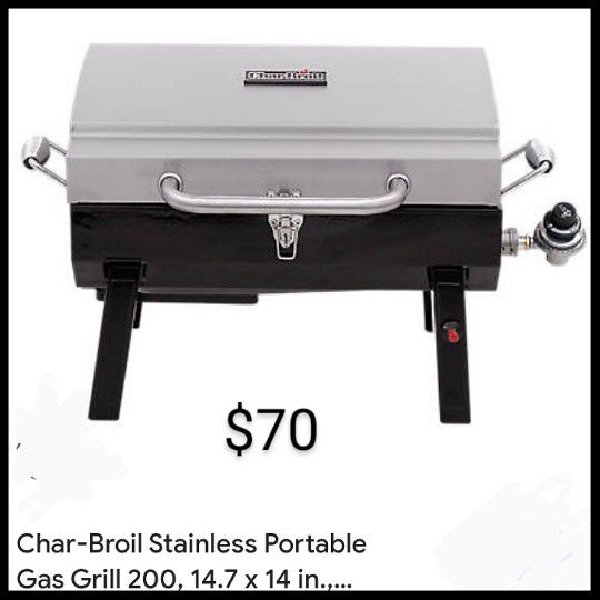 Brand New CharBroil Stainless Portable Gas Grill 200