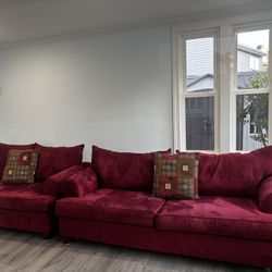 Red Sofa & Loveseat Set