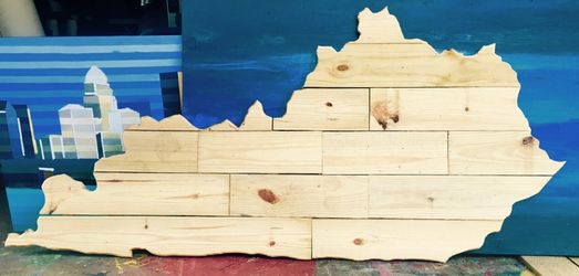 72"x33" Wooden KENTUCKY MAP
