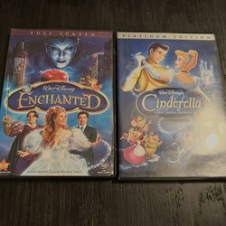 Disney DVDs Cinderella and Enchanted