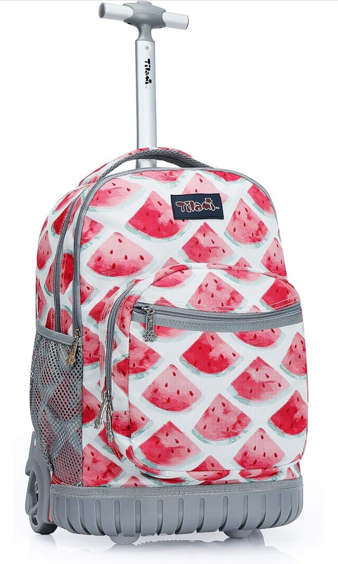 Brand New~ Tilami Rolling Backpack 19 inch Wheeled Boys Girls Travel School Student Trip Cute Watermelon Design