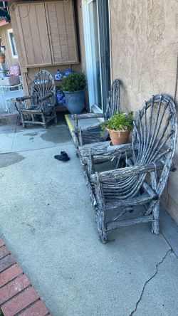 3 rustic Bentwood chairs