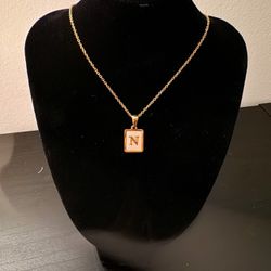 Initial Pendant Letter N