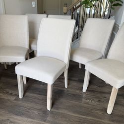 6 Natural Wood Dining Chairs