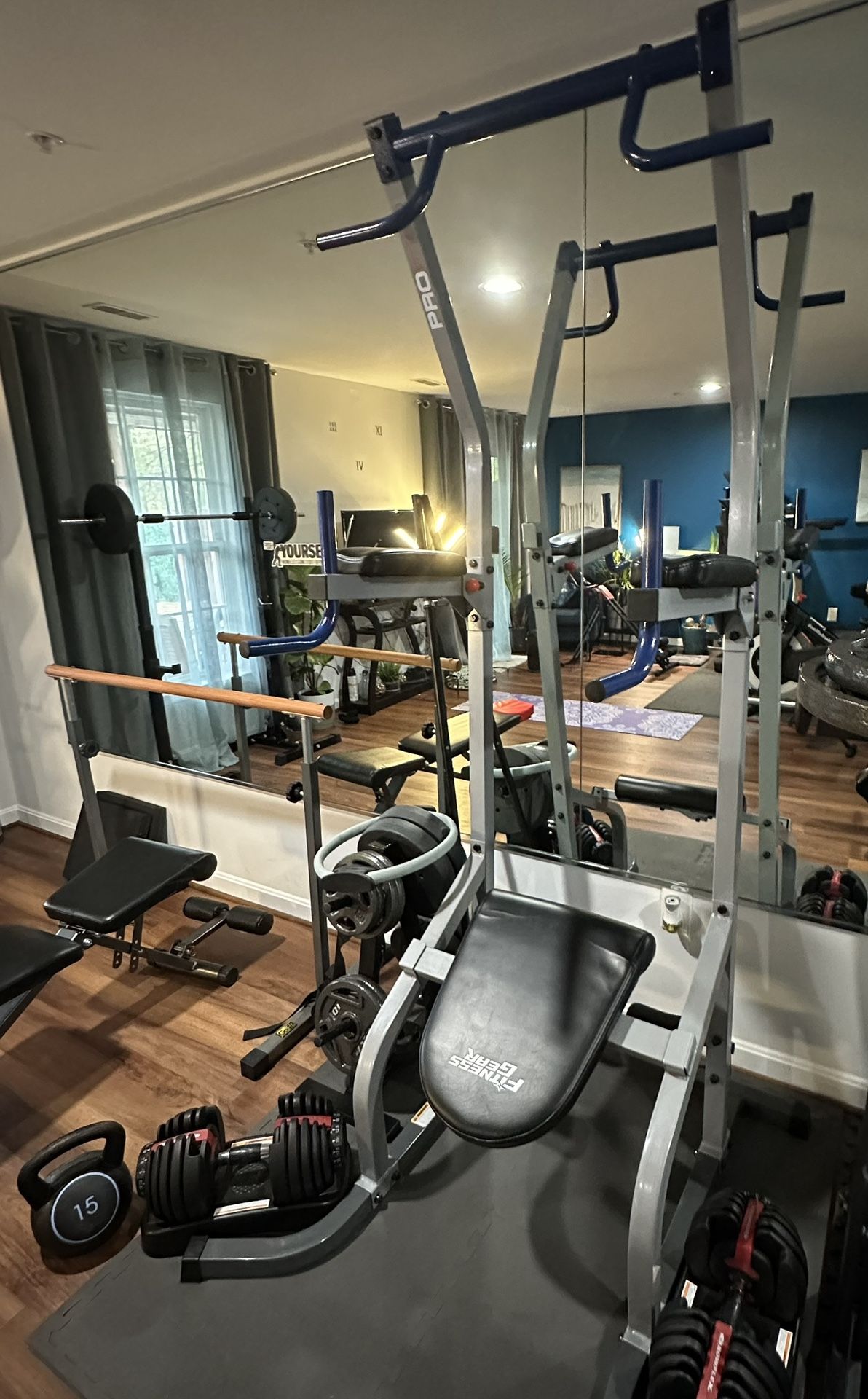 Steel Squat Stands(weights/barbell NOT INCLUDED)+ Power Tower – $140 (Great Condition!)