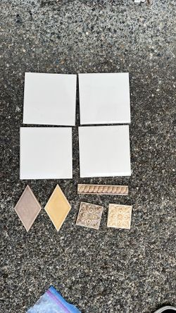 Various cream and brown tone ceramic tiles