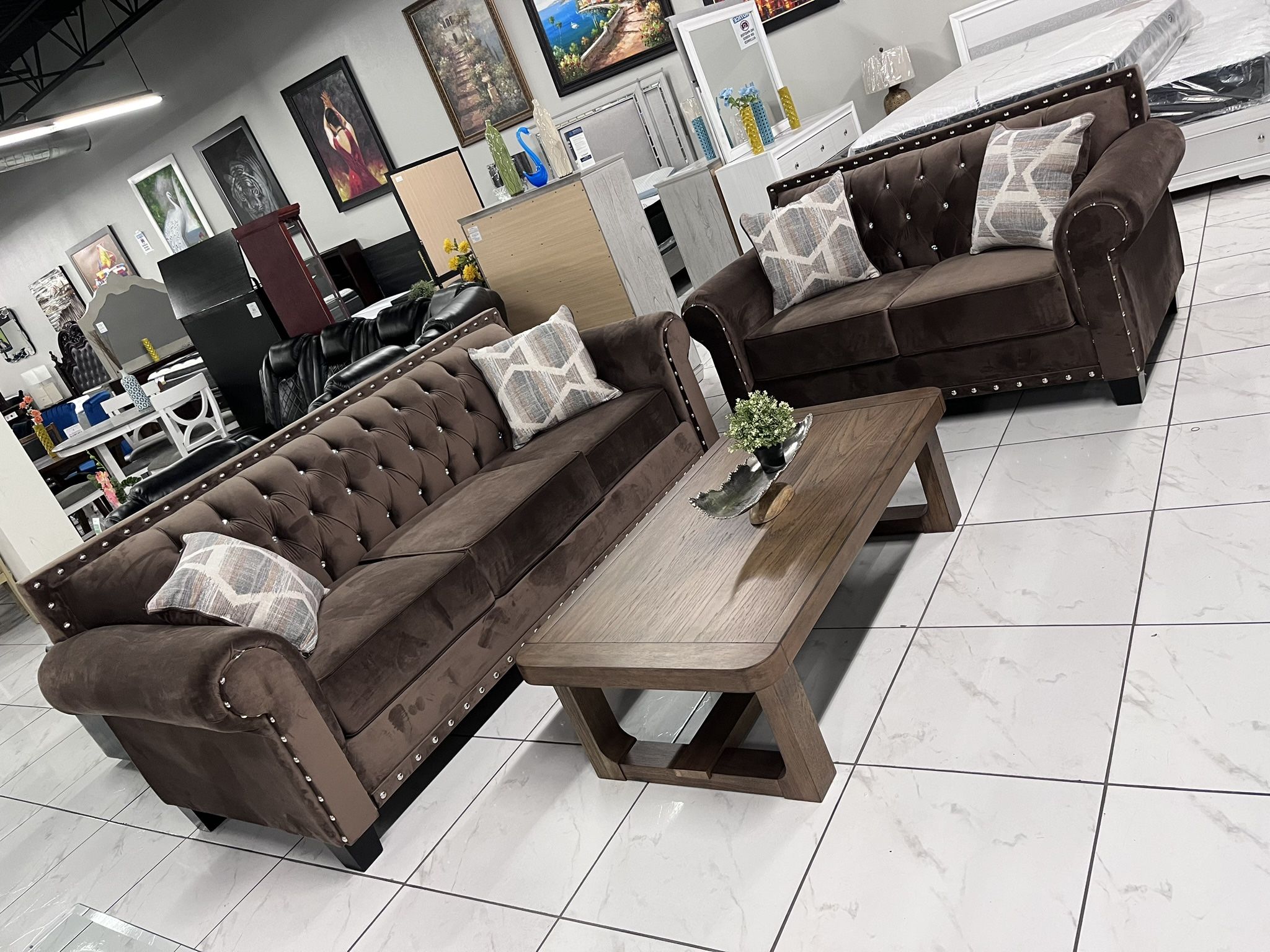 Beautiful Sofa Set 🤎 Brown Velvet