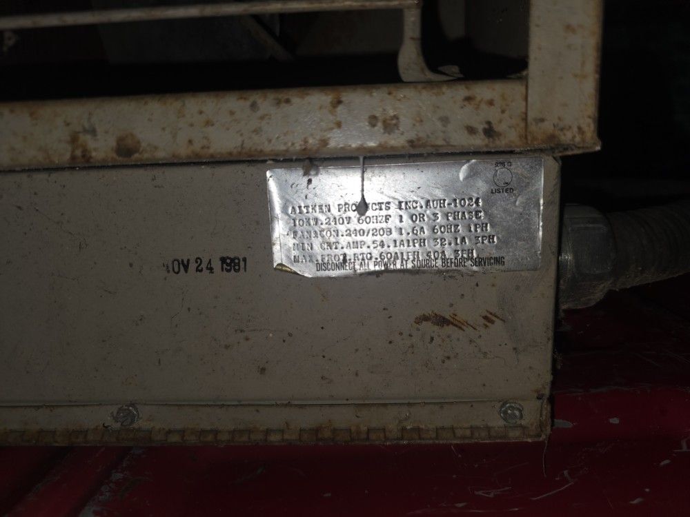 240 Volt Heater And Disconnect