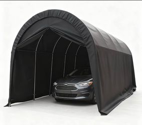 New in Box Heavy Duty 12x20 ft Metal Carport Canopy with 2 Roll up Zipper Doors Round Style Outdoor
