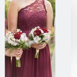 Brand New David’s Bridal Wine Color Bridesmaid Dress 