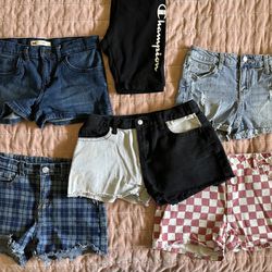 Girls 12 Levis SHEIN Tillys Shorts Bundle With Tops 