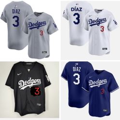 Edwin Diaz #3 Men's Los Angeles Dodgers Nike Blue White Grey Black Jersey Small Medium Large X-Large 2XL 3XL Opening Day 