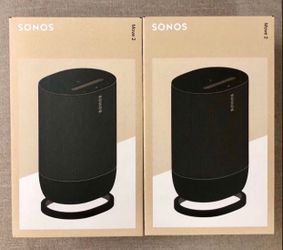 Sonos Move-2 (Black) (A PAIR) Brand New Sealed Includes Warranty