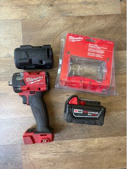 Milwaukee m18 fuel 1/2” impact wrench GEN 3 with 5.0 XC battery and new original cover