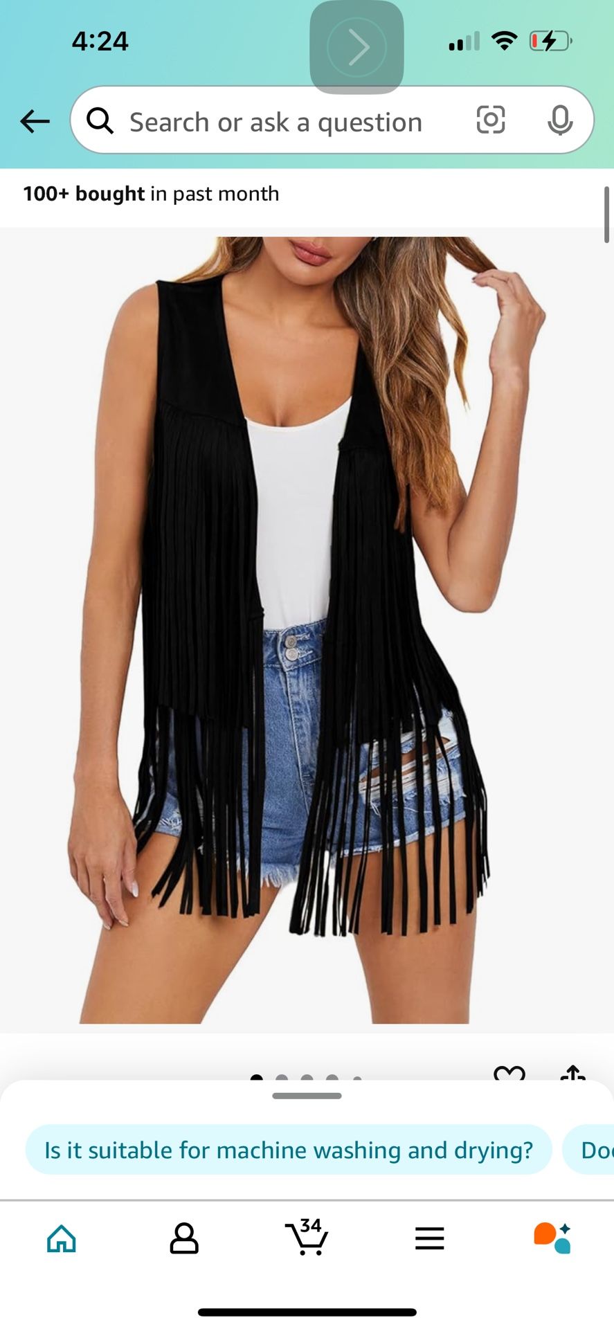 women’s fringe vest, size large! brand new!