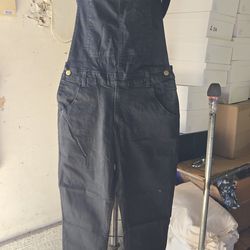 Black denim overalls, Great Stretch! Size Small/Med