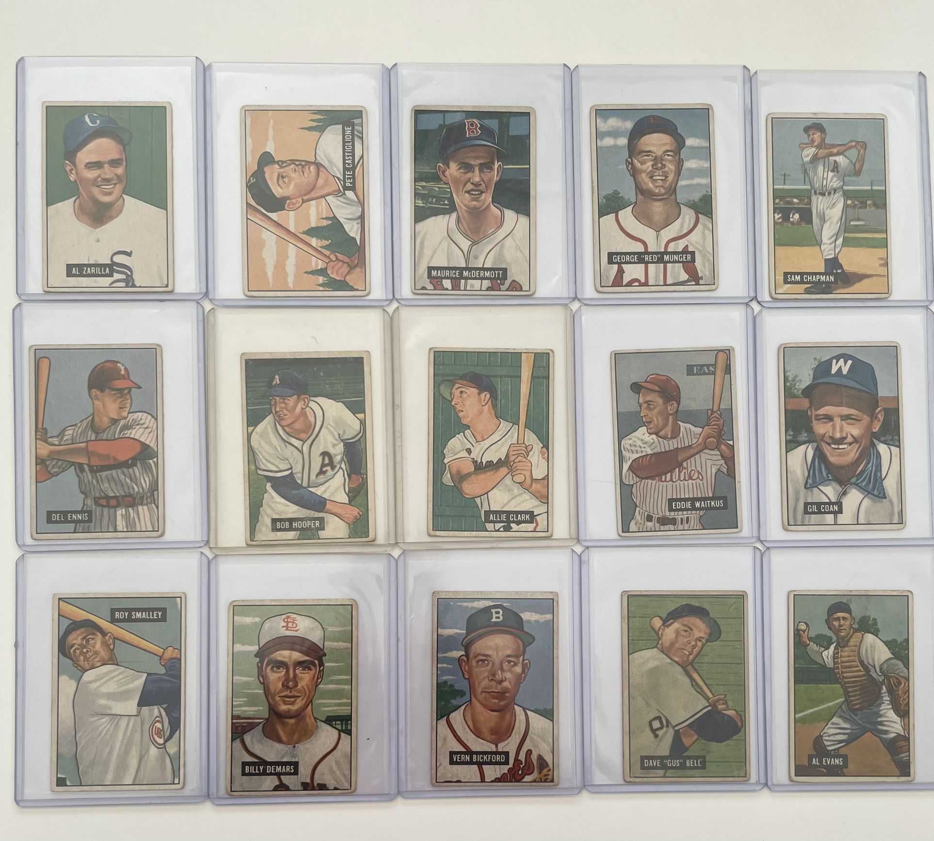 Lot Of 15 -1951 Bowman Cards VG-EX Condition $88