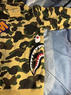 Yellow camo bape discount hoodie