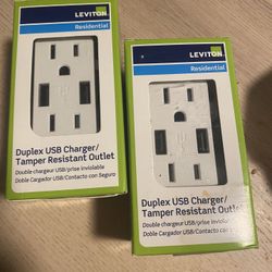 Leviton Duplex USB Charger/ Tamper Resident Outlet.