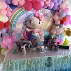 Hello Kitty Mermaid Backdrop