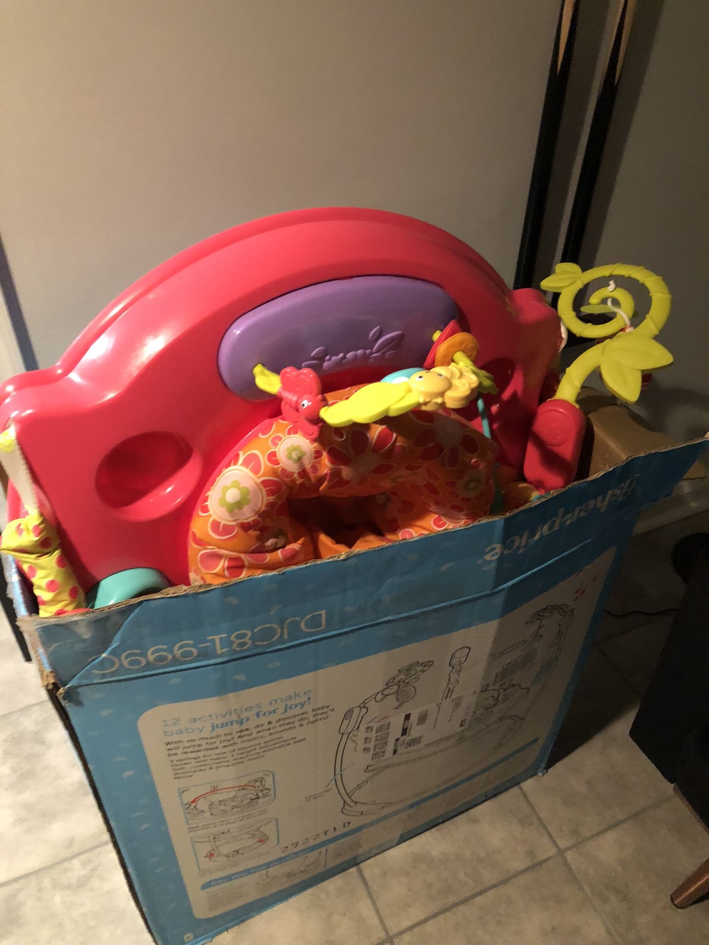 Fisher Price Baby Bouncer Pink Petals Jumperoo Activity Center