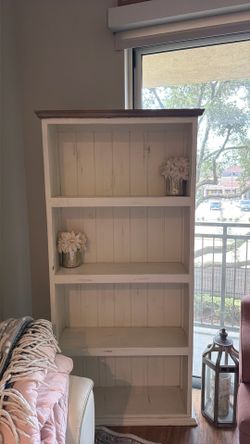 Rustic Farmhouse Bookcase | Large Distressed Wood Bookshelf