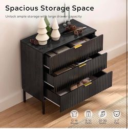 Modern Fluted 3 drawer dresser brand new ,  bedside nightstand , end table I-5