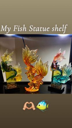 3 Beautiful colorful fish statues