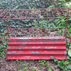 Custom made Steel 2 Wire Shelves + 1 Stairstep Shelf/Display Rack on Wheels