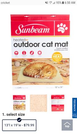 Sunbeam indoor/outdoor heated cat mat