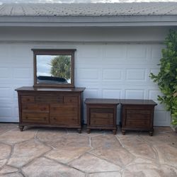 Wood Dresser And Nightstands