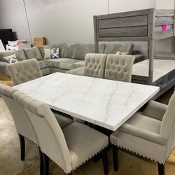 New  Dinner Table  With 6 Chairs 