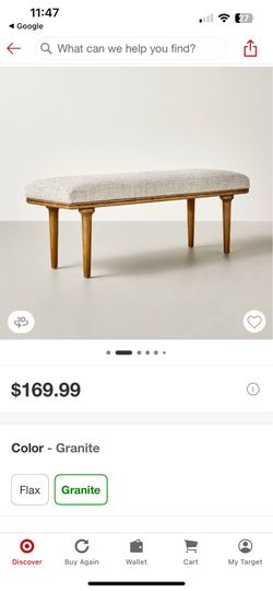 Upholstered bench granite heard and hand