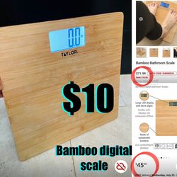 $10 Bamboo Digital Bathroom Scale in great condition