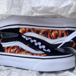 Kids Vans - Black Flames 