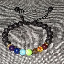 Lava Stone Chakra Bracelet