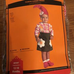 Infant flower garden gnome Halloween costume size 12 -18 months