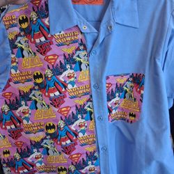 Red Kap Button Up Work Shirts/Pocket Shirt Wonderwoman Batgirl Supergirl
