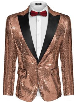 Sequin Tuxedo Blazer