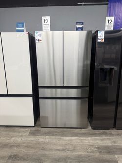 Samsung Bespoke 23 Cu Ft Counter Depth Four Door Refrigerator With Inner Beverage Center - Stainless Steel 😍