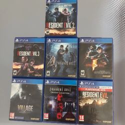 AMAZING RESIDENT EVIL  (7 GAMES LOT) PlayStation 4 Game Bundle