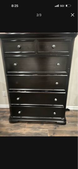 Tall Dark Espresso Dresser (Solid Wood)